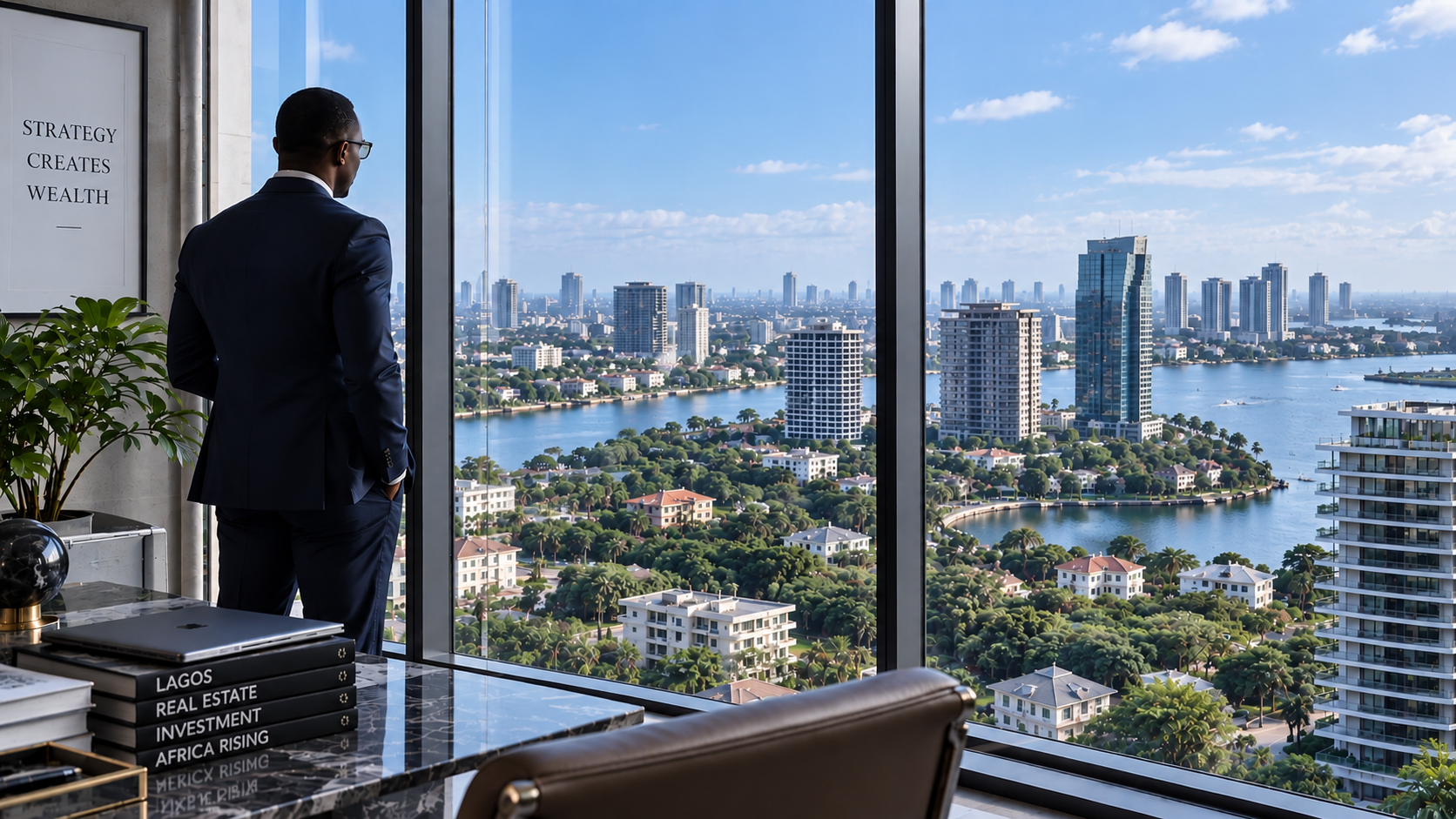 Modern Lagos real estate skyline and investment property market